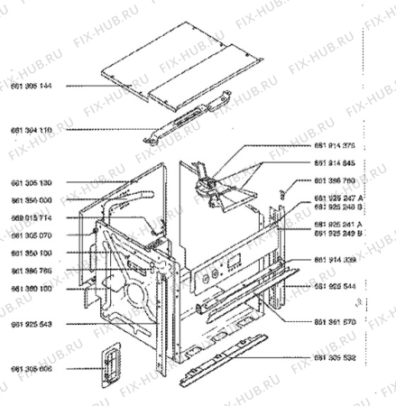 Взрыв-схема плиты (духовки) Aeg 5151B-W - Схема узла H10 Outer Frame